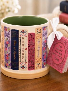 Sunday Morning Ceramics Book Lover Mug | So Many Books So Little Time | NWT
